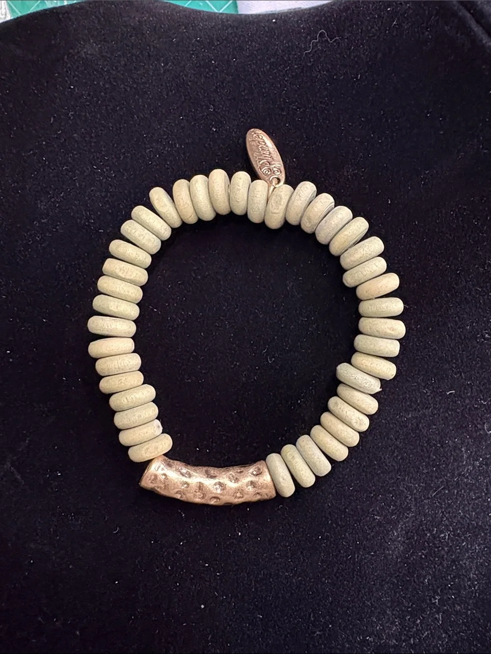 Plunder Multistrand Beaded Necklace and Bracelet in Mint, Peach & Cream (v)